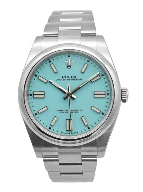 rolex with teal face|Rolex oyster perpetual watch.